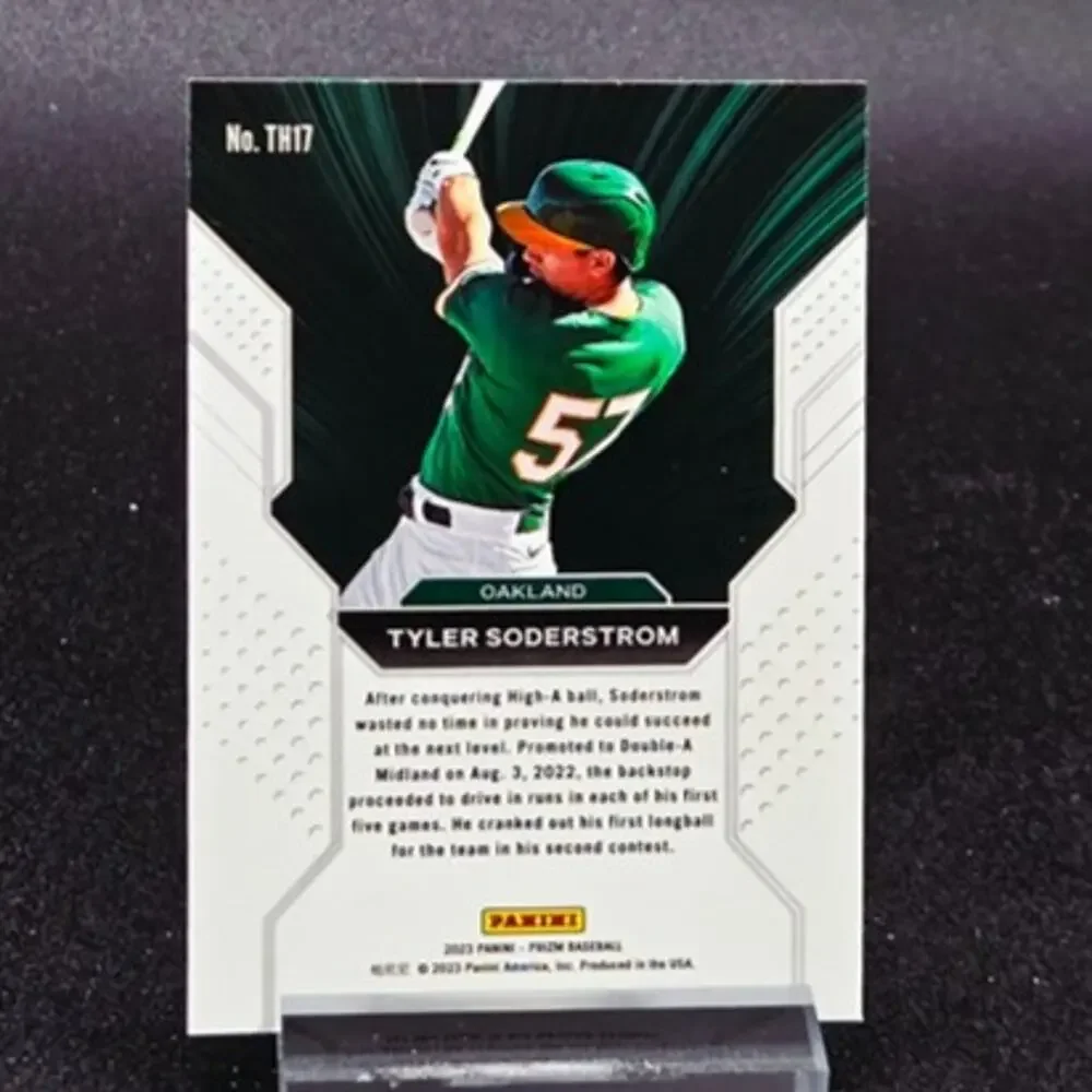 Tyler Soderstrom Orange Flash Prizm Three Hole Rookie Revolution Athletics Star
